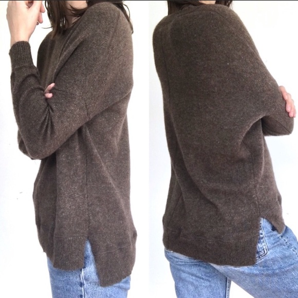 VINCE Brown Sweater Yak Hair & Wool Long Sleeve - Picture 3 of 10